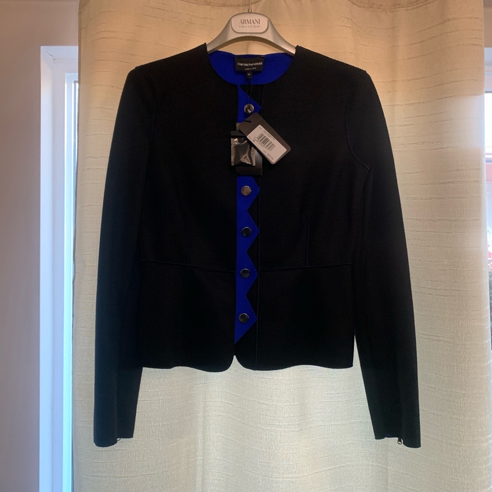 Emporio Armani Black and Blue Blazer